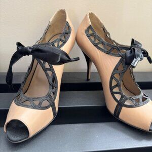 Valentino Tan & Black Tie Bootie